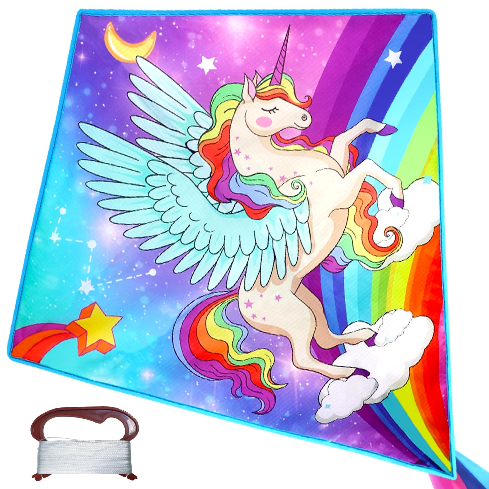 Amazon.com: TOY Life Blue Unicorn Kite for Kids Easy to Fly